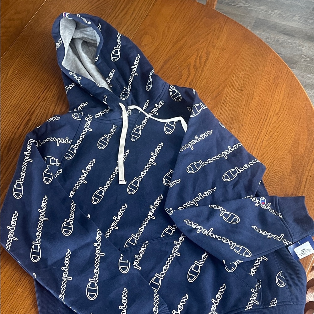 Champion Blue Logo Hoodie